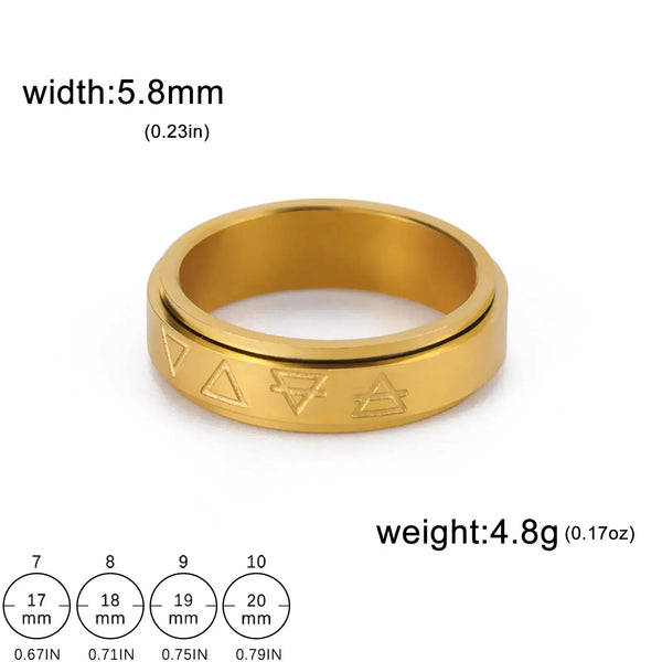 Rotatable Triangle Pattern Stainless Steel Ring My Store