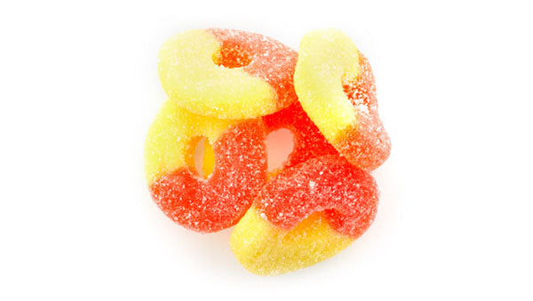 Gummy Sour Peach Rings - 18 LB Box - Premium Ice Cream and Dessert Toppings, Mix-Ins and Inclusions-0