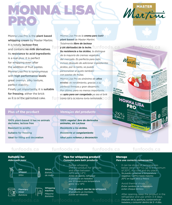 Monna Lisa Pro - UHT Vegetable Cream - Master Martini Canada-3