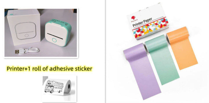 Portable Mini Thermal Label Printer Home Photo Printer Student Wrong Question Printer Bluetooth-compatible Mini Label Printer Price Tag My Store