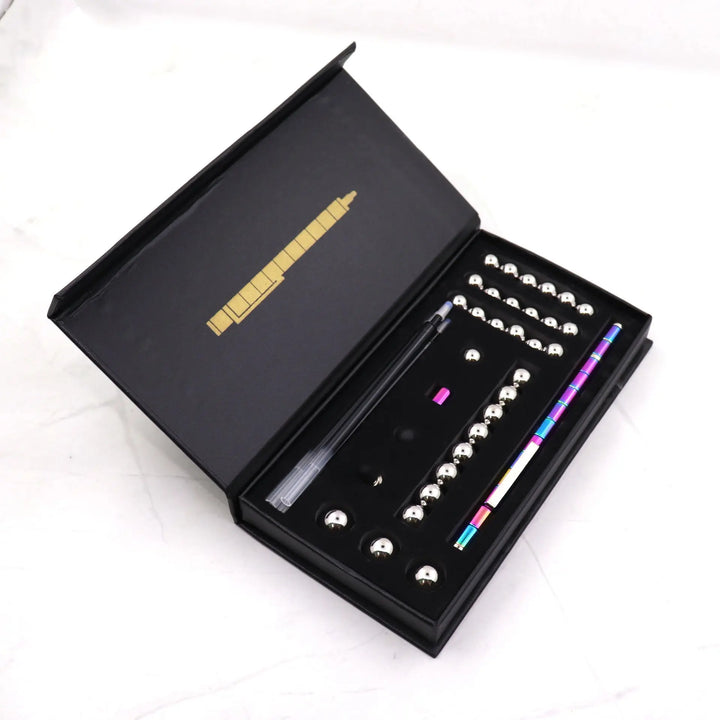 Stress Reducer Relief Toys Gift Box funny black golden kits Fidget magnetic polar pen with stylus ball pen My Store