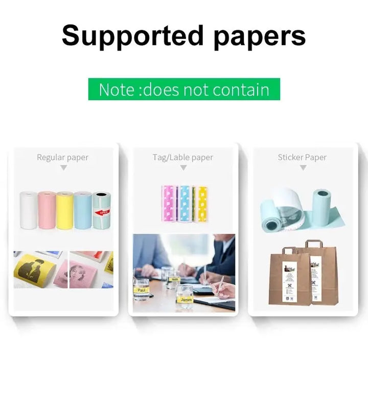 Mini Bliuetooth Wireless Thermal Printer Paper Sticker Label Printer My Store