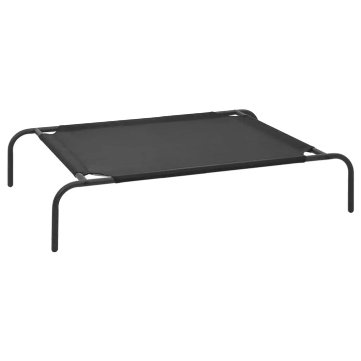 vidaXL Elevated Dog Bed Raised Dog Cot Puppy Sleeping Bed Black Textilene VidaXL