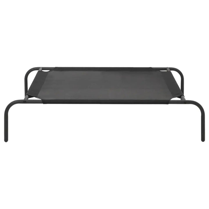 vidaXL Elevated Dog Bed Raised Dog Cot Puppy Sleeping Bed Black Textilene VidaXL