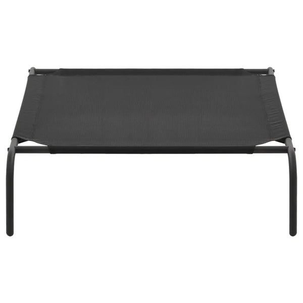 vidaXL Elevated Dog Bed Raised Dog Cot Puppy Sleeping Bed Black Textilene VidaXL