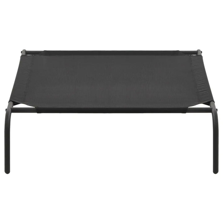 vidaXL Elevated Dog Bed Raised Dog Cot Puppy Sleeping Bed Black Textilene VidaXL