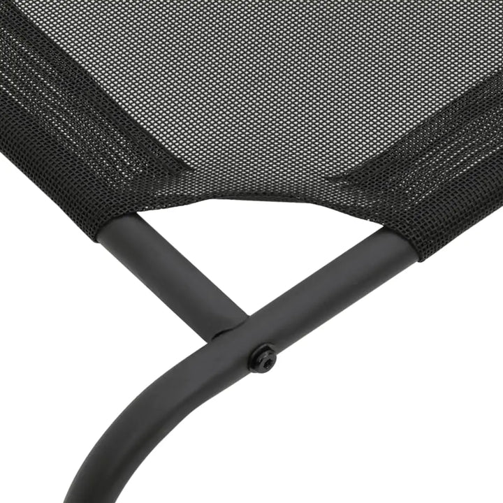 vidaXL Elevated Dog Bed Raised Dog Cot Puppy Sleeping Bed Black Textilene VidaXL