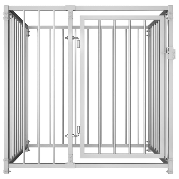 vidaXL Outdoor Dog Kennel Large Dog Crate Dog Cage Playpen Galvanized Steel VidaXL