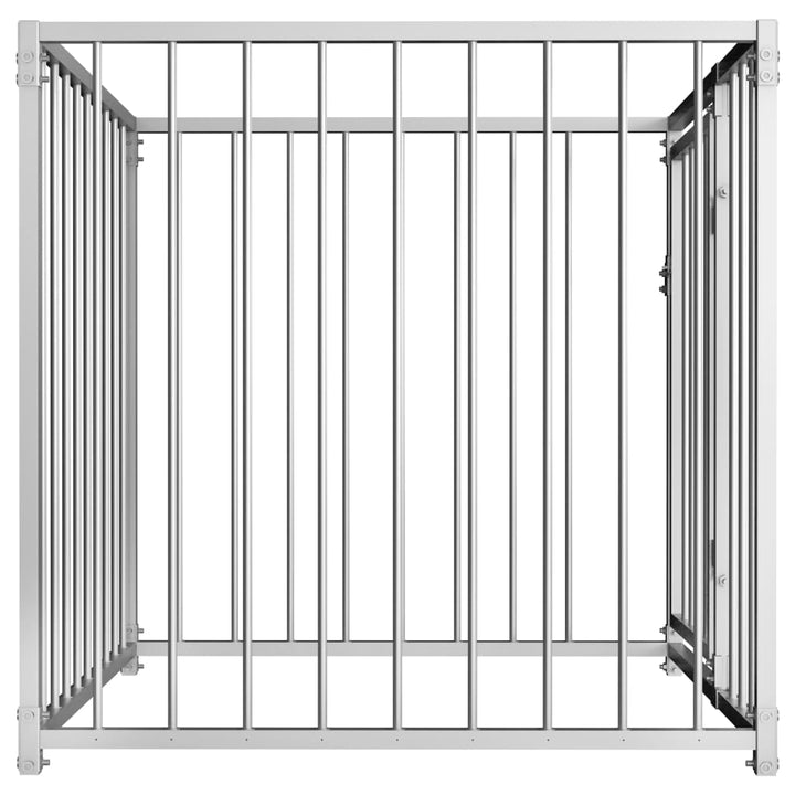 vidaXL Outdoor Dog Kennel Large Dog Crate Dog Cage Playpen Galvanized Steel VidaXL