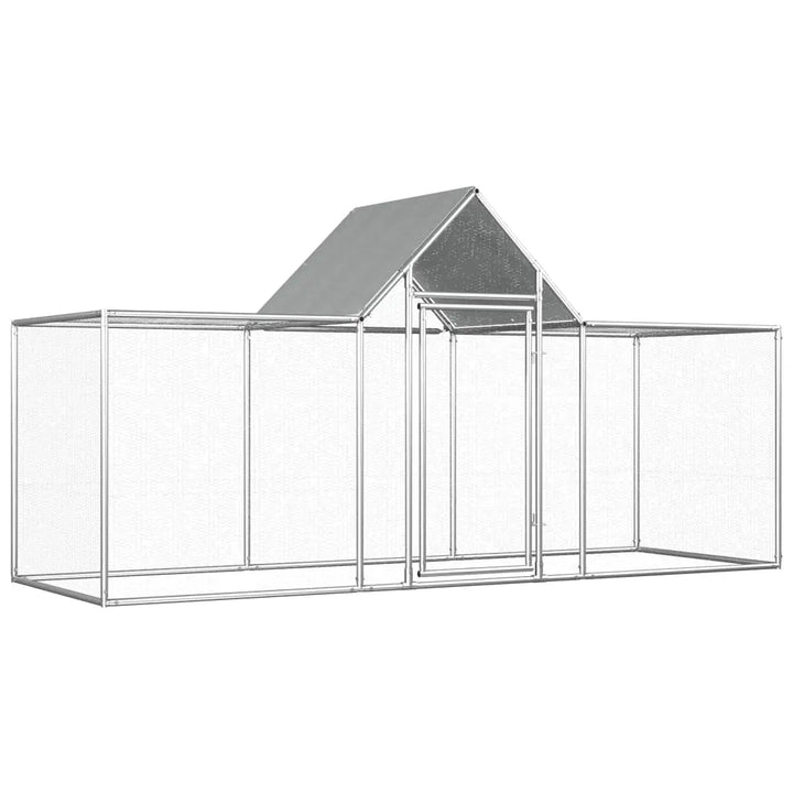 vidaXL Chicken Cage Walk-in Chicken Coop Pen Poultry Cage Galvanized Steel VidaXL
