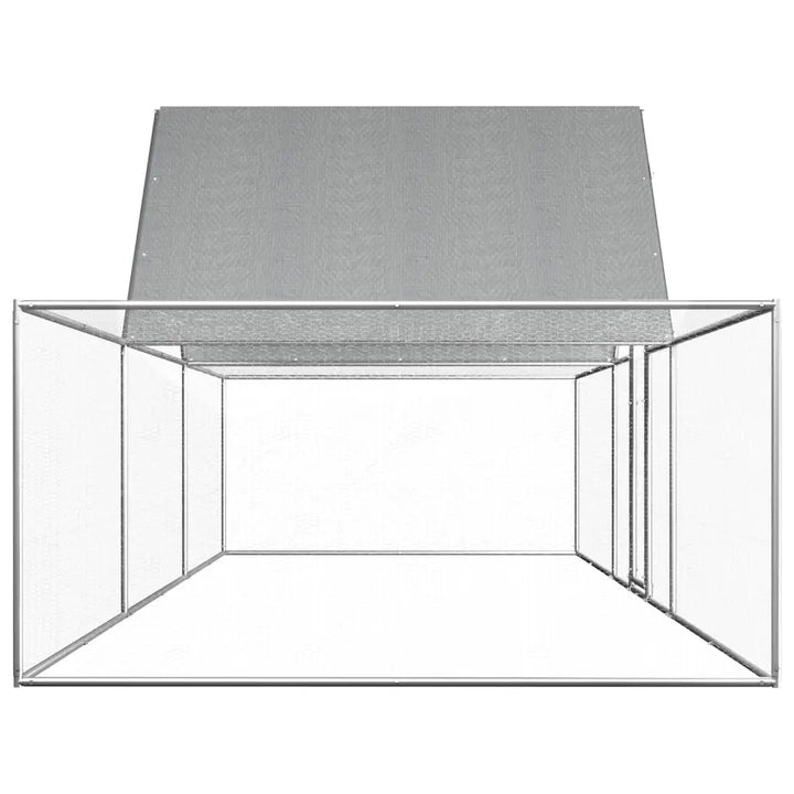 vidaXL Chicken Cage Walk-in Chicken Coop Pen Poultry Cage Galvanized Steel VidaXL