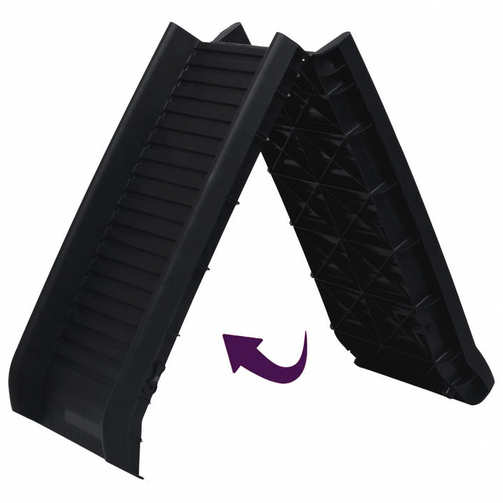 vidaXL Folding Dog Ramp Black 61.2"x15.7"x6.1" VidaXL