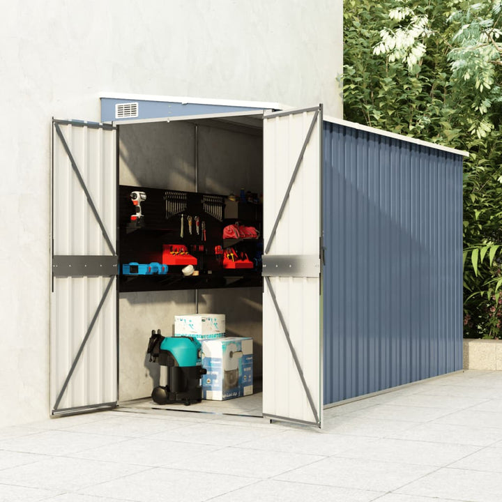 vidaXL Storage Shed Wall-mounted Garden Shed for Backyard Galvanized Steel VidaXL