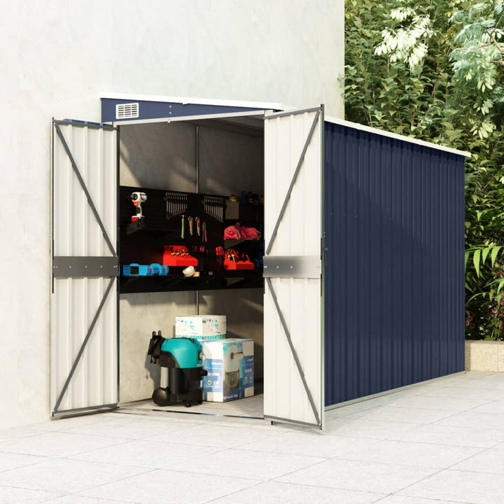 vidaXL Storage Shed Wall-mounted Garden Shed for Backyard Galvanized Steel VidaXL
