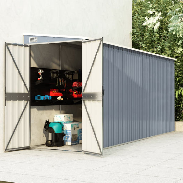 vidaXL Storage Shed Wall-mounted Garden Shed for Backyard Galvanized Steel VidaXL