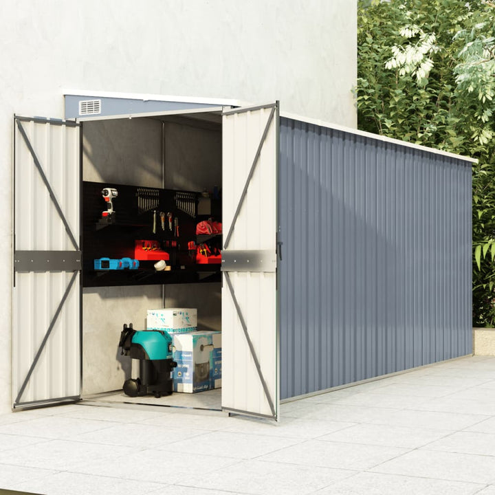 vidaXL Storage Shed Wall-mounted Garden Shed for Backyard Galvanized Steel VidaXL