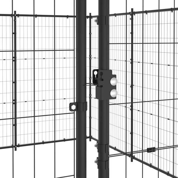 vidaXL Outdoor Dog Kennel Dog Pen Pet Crate Kennel Cage Fence for Yard Steel VidaXL