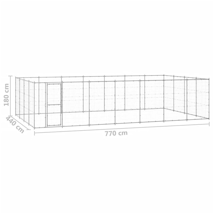 vidaXL Outdoor Dog Kennel Dog Pen Pet Crate Kennel Cage Fence for Yard Steel VidaXL