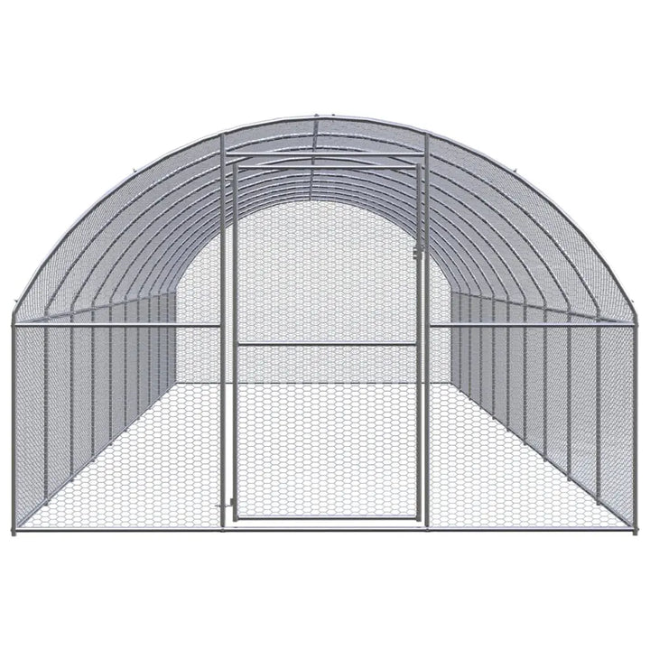 vidaXL Outdoor Chicken Coop 9.8'x32.8'x6.6' Galvanized Steel VidaXL