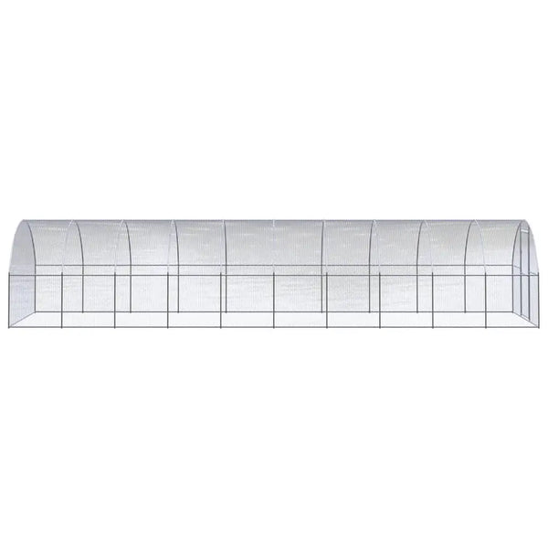 vidaXL Outdoor Chicken Coop 9.8'x32.8'x6.6' Galvanized Steel VidaXL