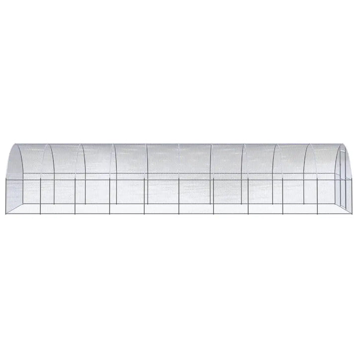 vidaXL Outdoor Chicken Coop 9.8'x32.8'x6.6' Galvanized Steel VidaXL