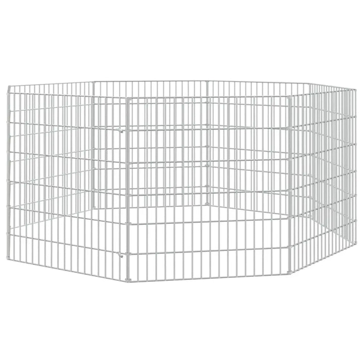 vidaXL Free Range Animal Enclosure 8-Panel 21.3"x23.6" Galvanized Iron VidaXL