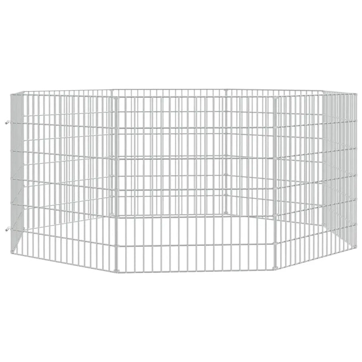 vidaXL Free Range Animal Enclosure 8-Panel 21.3"x23.6" Galvanized Iron VidaXL
