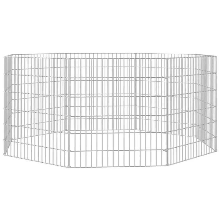 vidaXL Free Range Animal Enclosure 8-Panel 21.3"x23.6" Galvanized Iron VidaXL