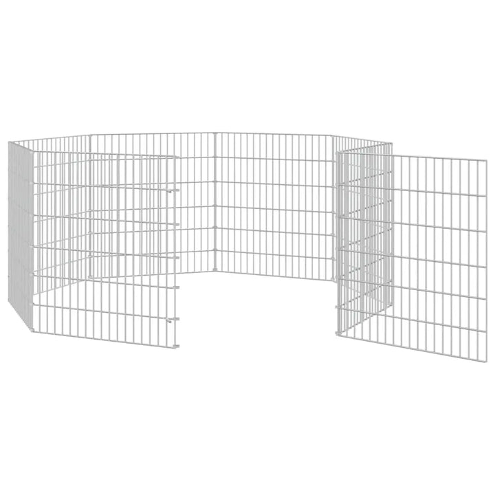 vidaXL Free Range Animal Enclosure 8-Panel 21.3"x23.6" Galvanized Iron VidaXL
