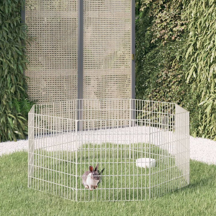 vidaXL Free Range Animal Enclosure 8-Panel 21.3"x23.6" Galvanized Iron VidaXL