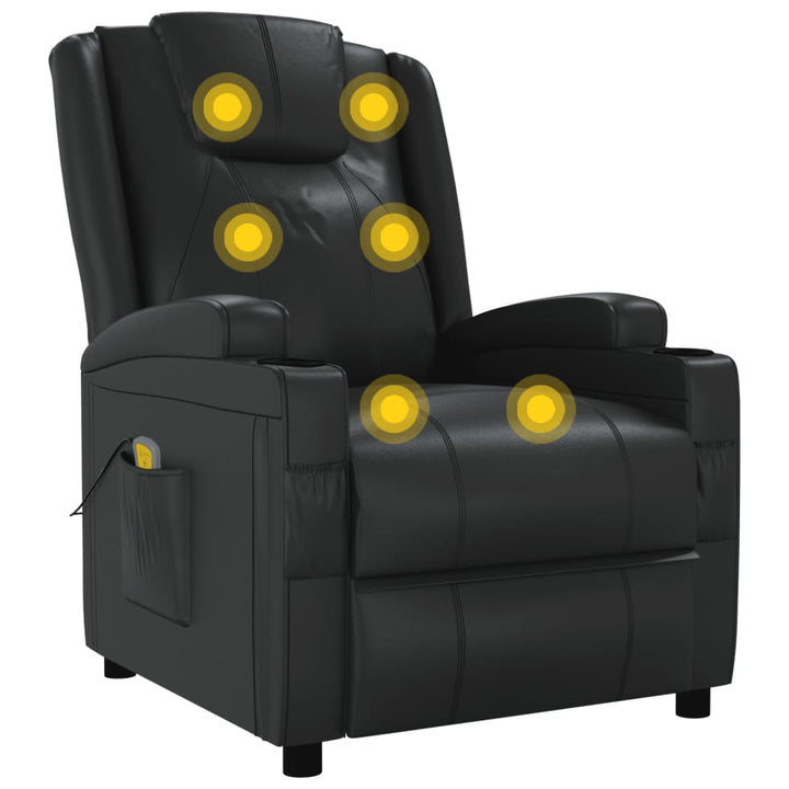 vidaXL Massage Chair Black Faux Leather VidaXL