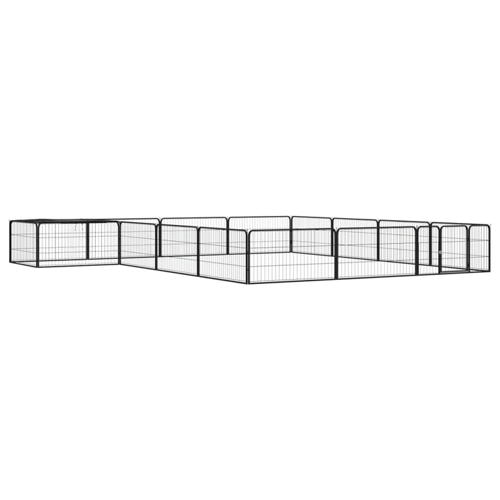 vidaXL Dog Playpen Kennel Dog Cage Puppy Pet Exercise Wire Fence Steel Black VidaXL