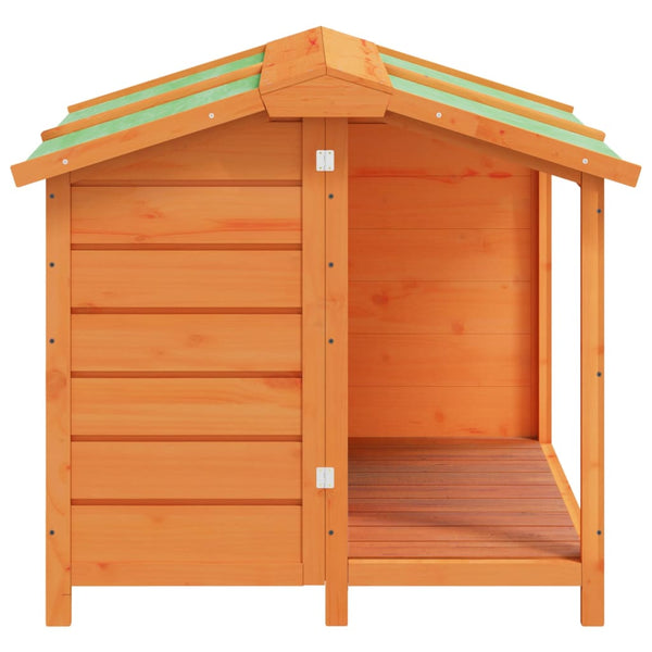 vidaXL Dog Kennel Brown 37.8"x34.3"x31.7" Solid Wood Pine VidaXL