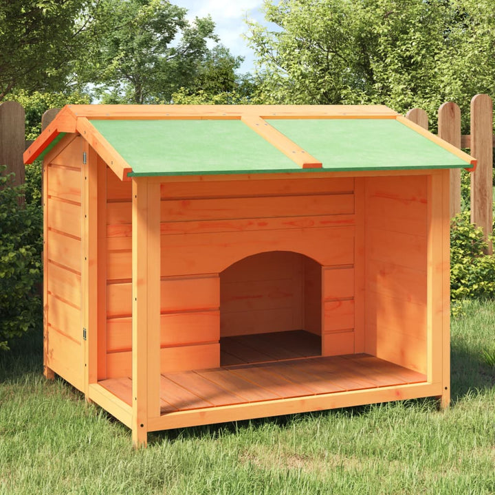 vidaXL Dog Kennel Brown 37.8"x34.3"x31.7" Solid Wood Pine VidaXL