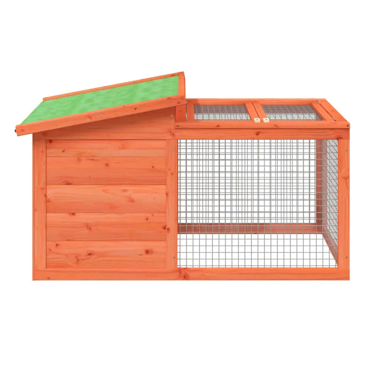 vidaXL Rabbit Hutch Brown 39.6"x21.3"x21.7" Solid Wood Pine VidaXL