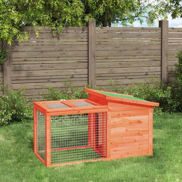 vidaXL Rabbit Hutch Brown 39.6"x21.3"x21.7" Solid Wood Pine VidaXL