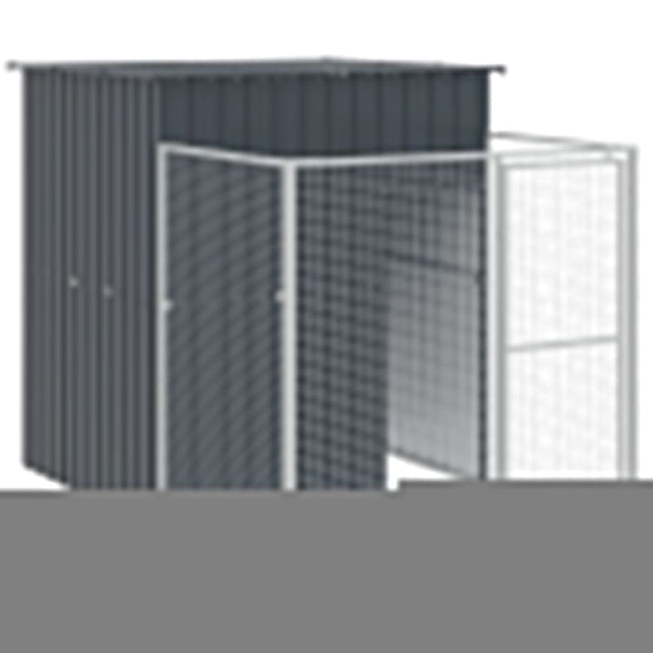vidaXL Dog House Outdoor Dog Kennel Crate Shelter with Run Galvanized Steel-0