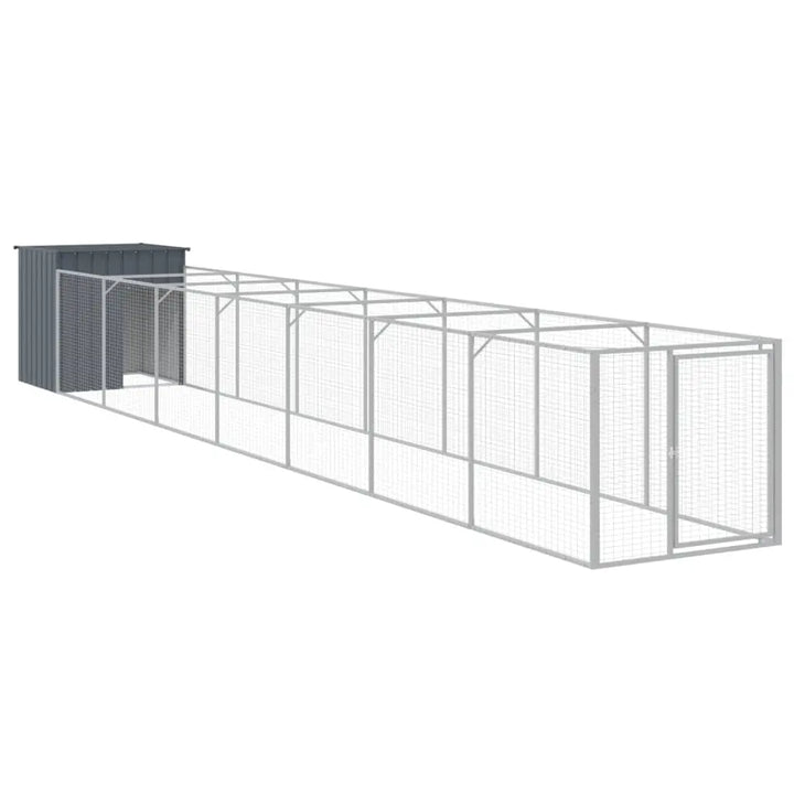 vidaXL Dog House with Run Outdoor Dog Kennel Cage Shelter Galvanized Steel VidaXL