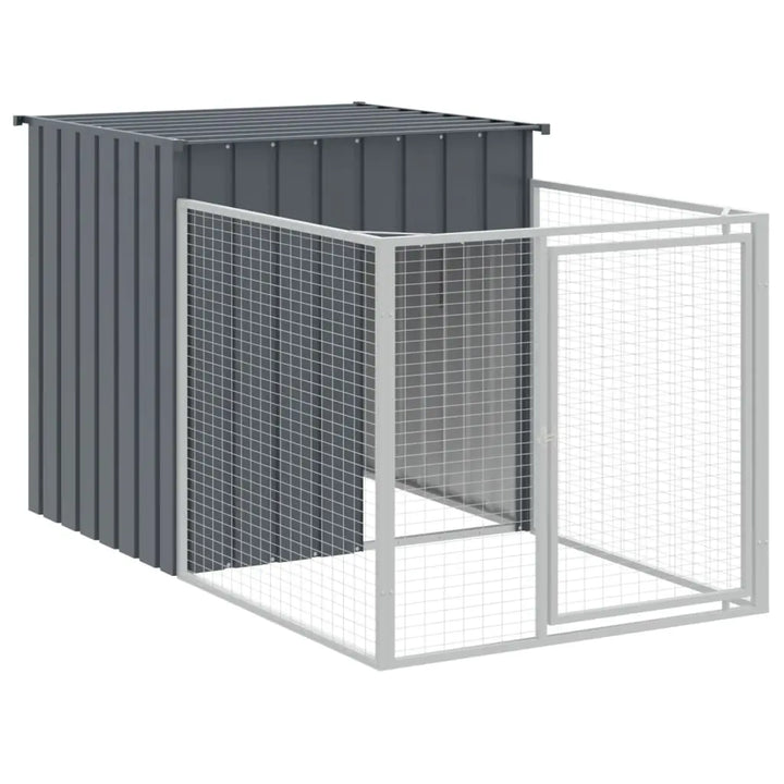 vidaXL Dog House with Run Outdoor Dog Kennel Cage Shelter Galvanized Steel VidaXL
