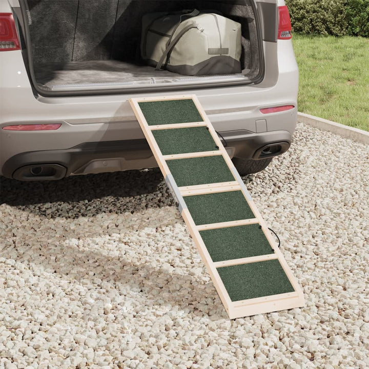 vidaXL Dog Ramp Foldable Adjustable Canine Ramp for Car Bed Solid Wood Fir VidaXL