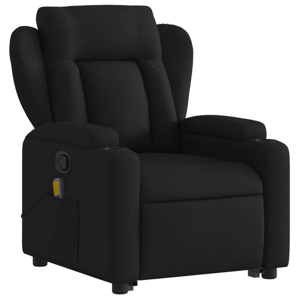 vidaXL Stand up Massage Recliner Chair Black Fabric VidaXL