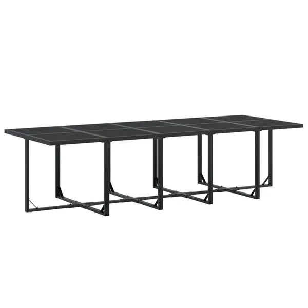 vidaXL Patio Dining Set Table and Chair Garden Outdoor Furniture Black Textilene-0