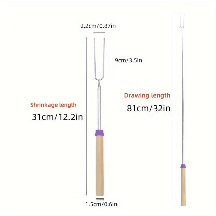 8pcs Extendable Stainless Steel Marshmallow Roasting Sticks-4