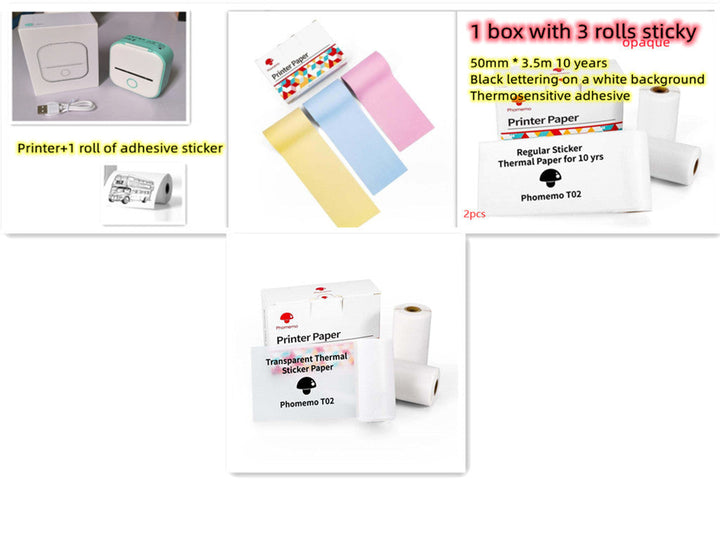 Portable Mini Thermal Label Printer Home Photo Printer Student Wrong Question Printer Bluetooth-compatible Mini Label Printer Price Tag My Store