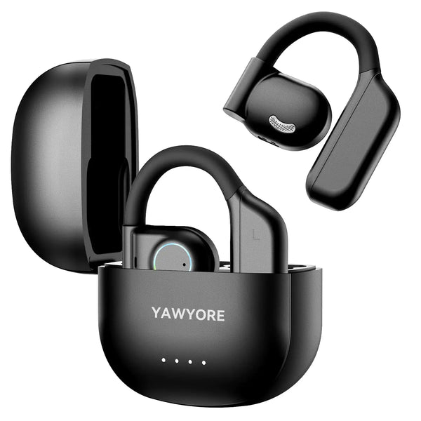 YAWYORE Open Ear Headphones Wireless Bluetooth 5.3 Earbuds with Earhooks Microphone Clear Sound60H Playtime IPX7 Waterproof Light Weight Comfortable FitSuitable for RunningWorkouts(Black) My Store