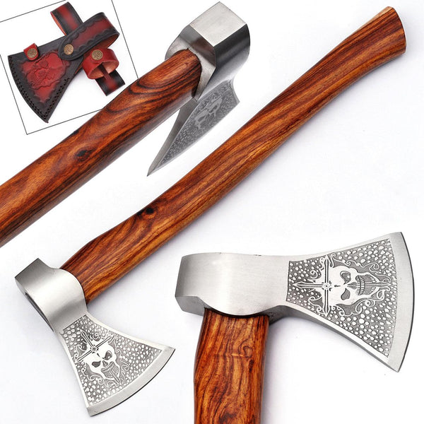 Immoral Skull and Cross Outdoor Hammer Head Axe-0
