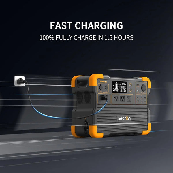 2400W Portable Power Station – Pecron E2400LFP, 2048Wh LiFePO4, Fast Solar Charging-0