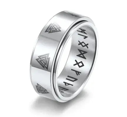 Rotatable Triangle Pattern Stainless Steel Ring My Store