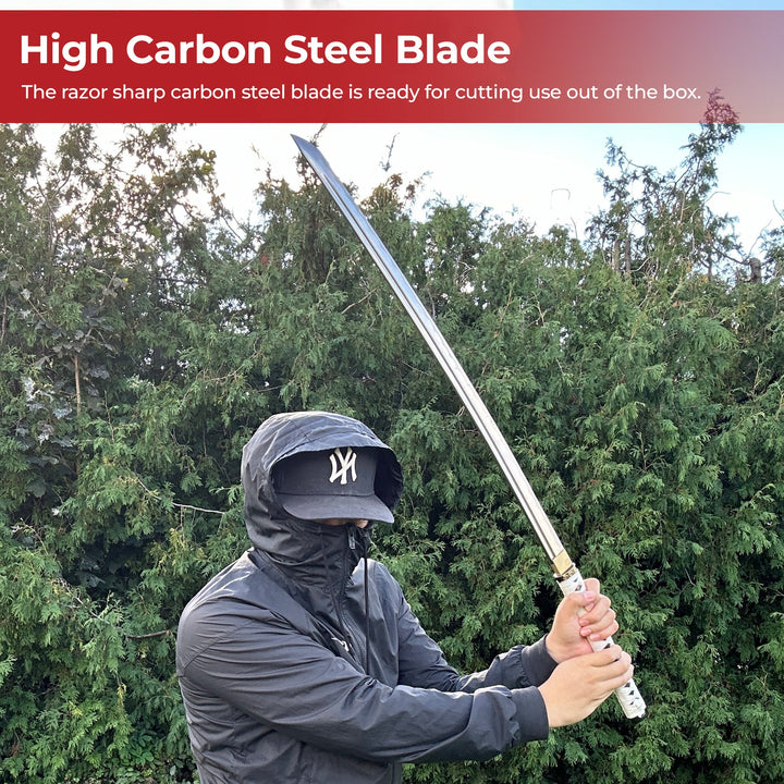 Black Widow Web Weaver Handmade Katana White-3