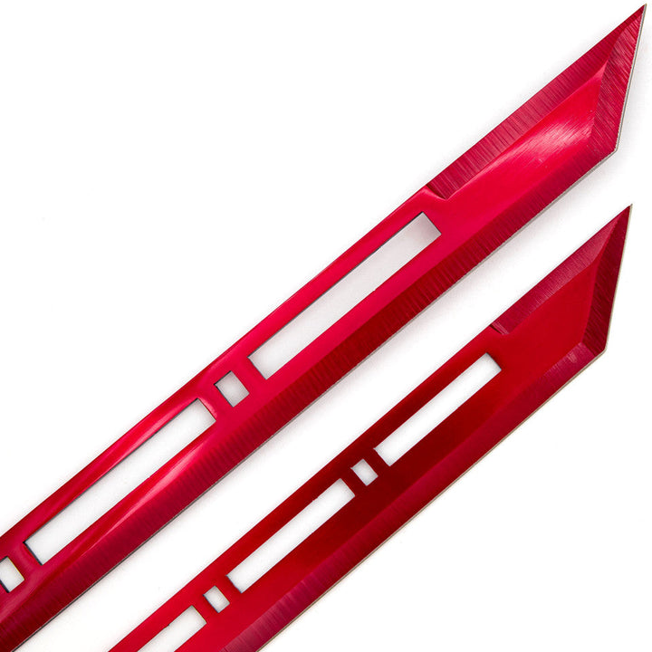 Blood Moon Dual Ninjato Short Sword Set Full Tang Red Cyberpunk Swords-3